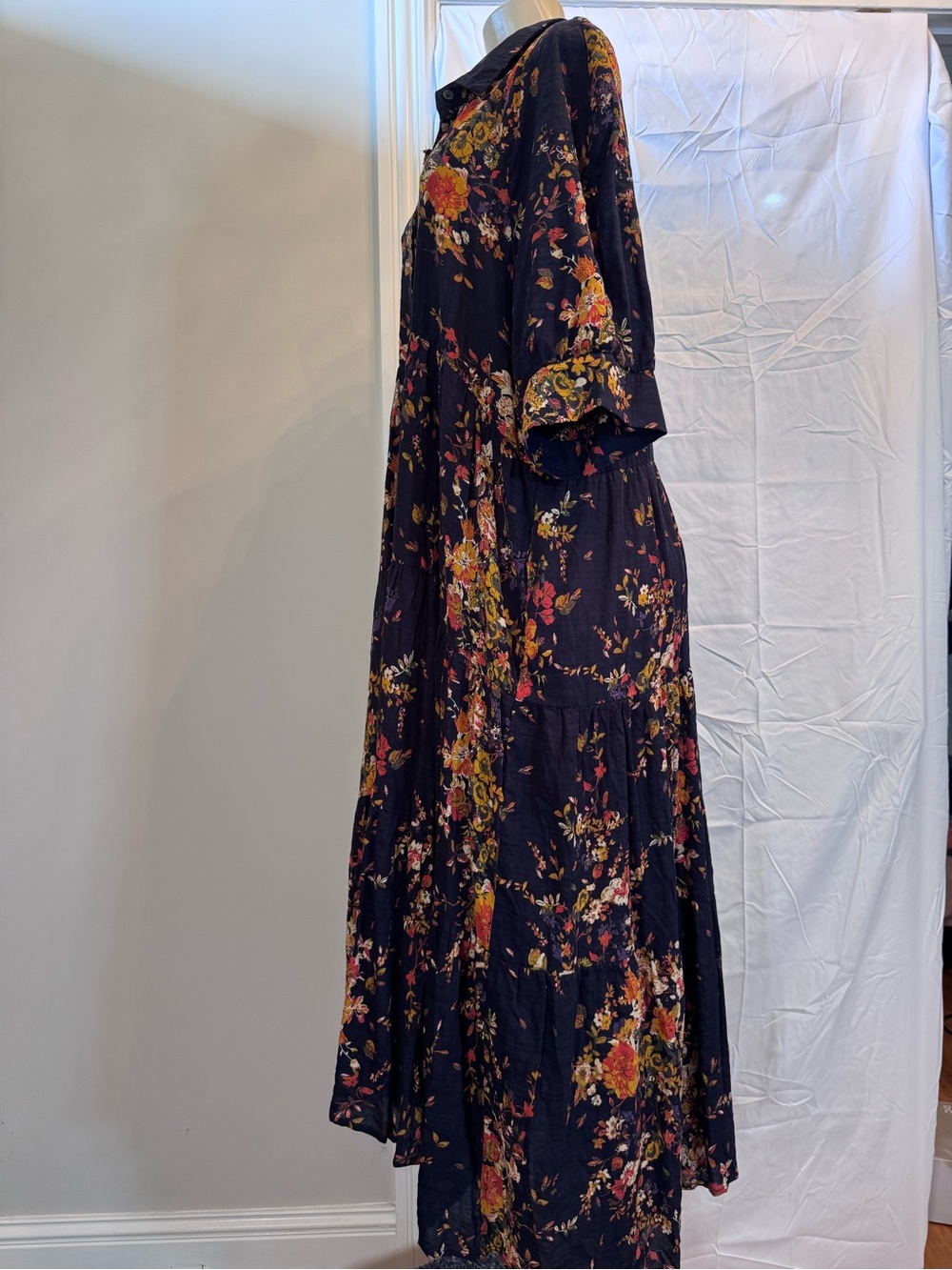 NATURAL LIFE Black Floral Button-Front Maxi Dress - Picture 2 of 4